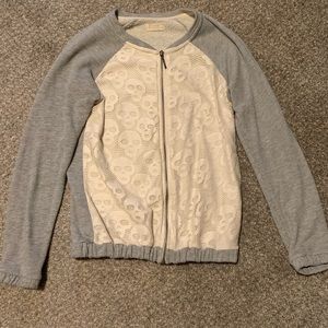 Zip up terry sweater
